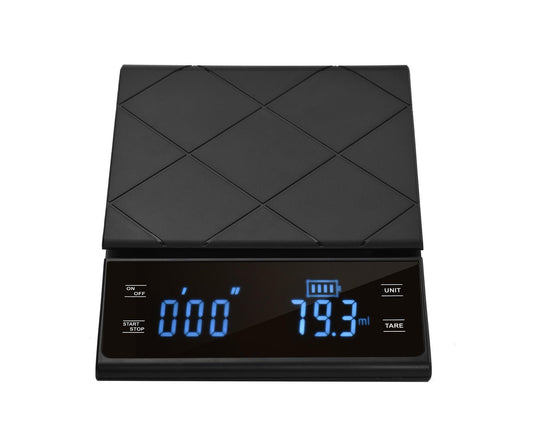 Digital LED Touch Kitchen Scale 3kg/ 0.1g High Precision Time Counting Coffee Brewing Scale Portable Electronic Food Scales with Unit Change