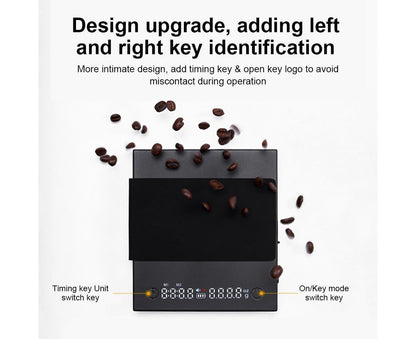 Mini Coffee Scale with Timer, 2kg/0.1g Accurate 3 Modes Type-C Rechargeable Portable Digital Scale for Espresso and Pour Over Coffee with