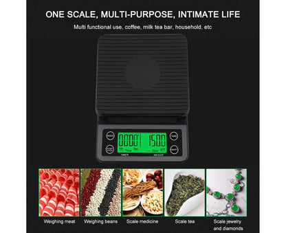 Accurate Electric Kitchen Scale,Coffee Scale with Timer High-precision Kitchen Scale Mini Electronic Platform Scale Food Weighing Scale