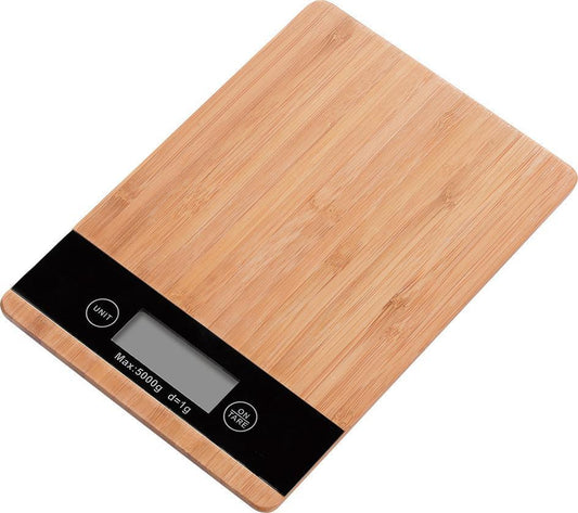 New 5kg food medicine scale baking electronic scale home gram weight scale bamboo panel home kitchen electronic scale Bamboo panel 5kg/1g