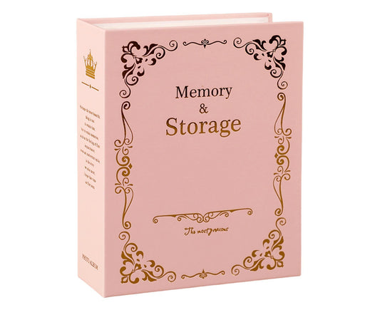 6 Inch Photo Album Bronzing Design Antiging Inserted Type Storing 100 Pockets Family Memory DIY Vintage Picture Album Book Home Supplies - Pink