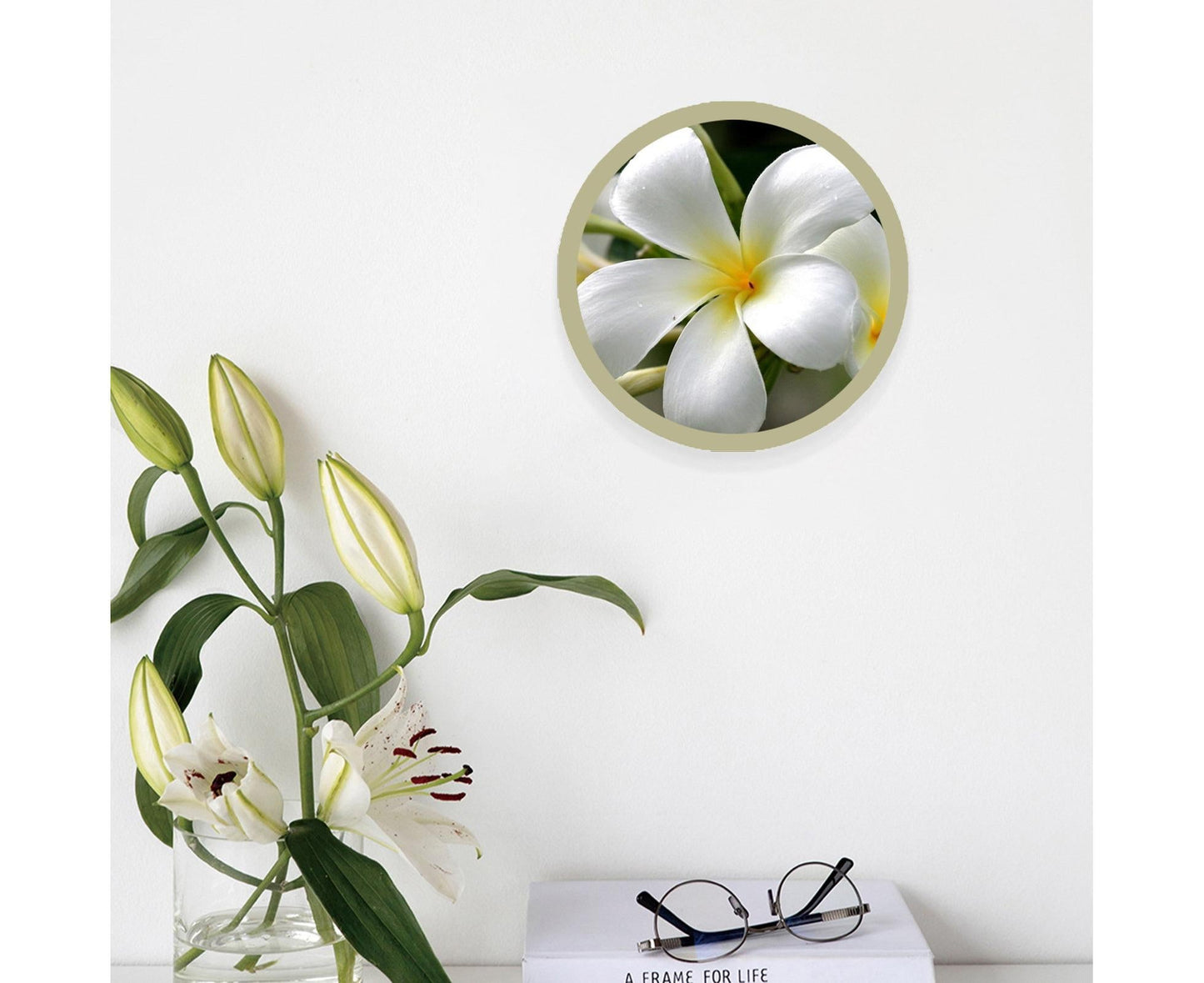 6inch Photo Frame Smooth Surface Fine Workmanship Round Wall Mounted Picture Storage Holder Home Supply - Golden