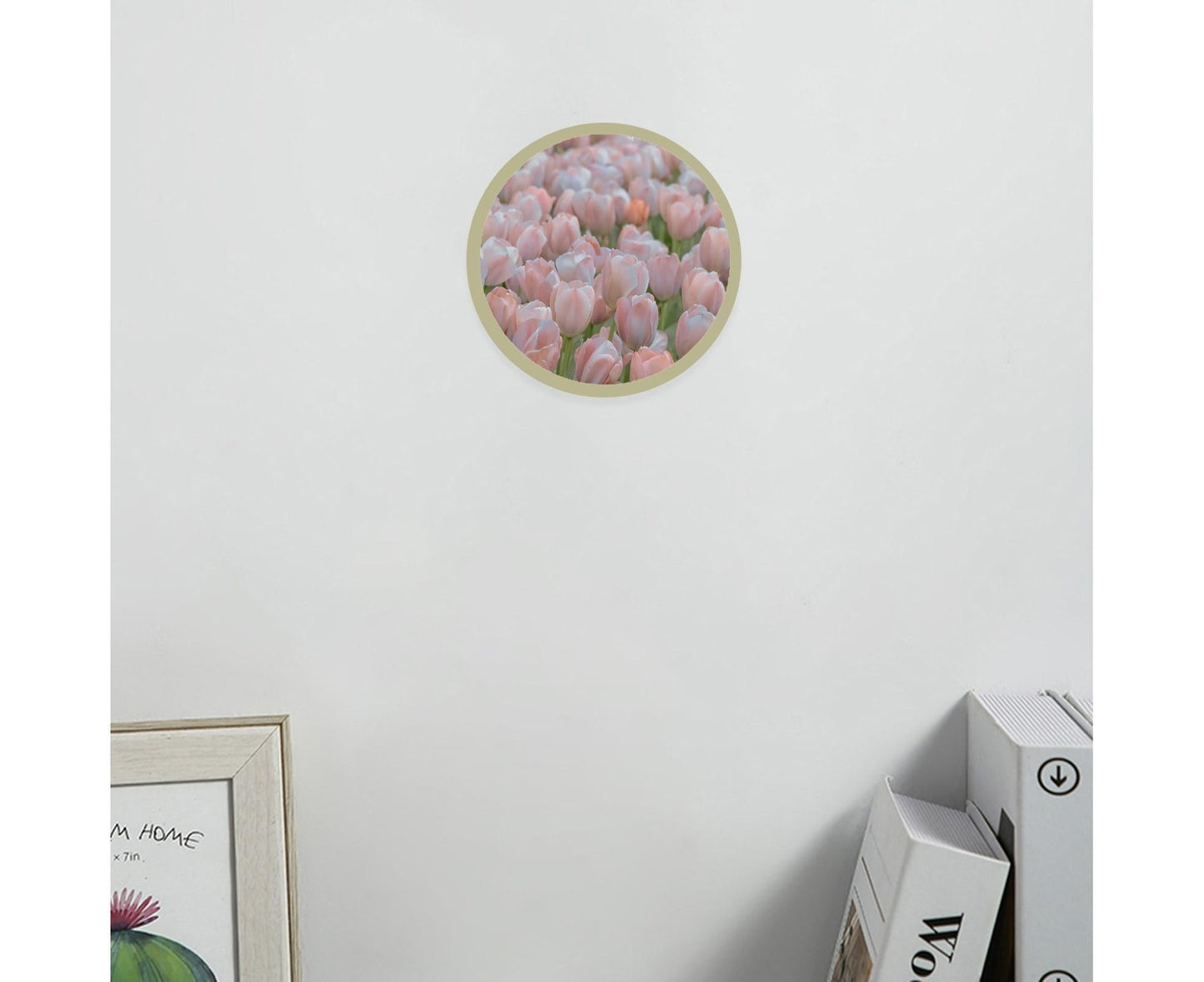 6inch Photo Frame Smooth Surface Fine Workmanship Round Wall Mounted Picture Storage Holder Home Supply - Golden