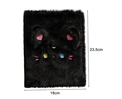 A5 Plush Cartoon Binder with 20 Photo Inner Sleeves Modern Practical Photo Album for Picture Cards Storage - Black