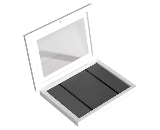 Flip Photo Frame Front Opening Picture Display Artwork Easy to Use Versatile Design Picture Display Stands - White