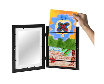 Flip Photo Frame Front Opening Picture Display Artwork Easy to Use Versatile Design Picture Display Stands - Black