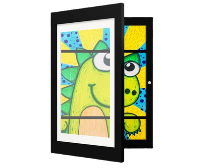 Flip Photo Frame Front Opening Picture Display Artwork Easy to Use Versatile Design Picture Display Stands - Black