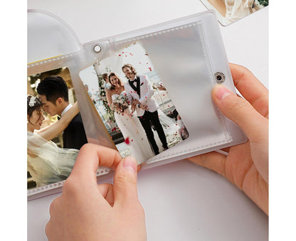 Photo Album Large Capacity Waterproof Insert Type PVC 3 Inch 40 Pages Picture Album  Card Storage Binder Friends Gift - Purple