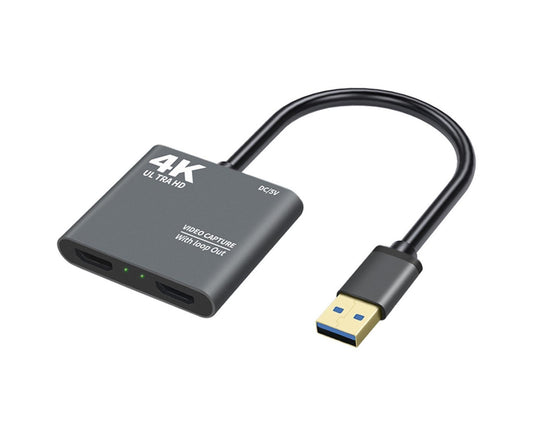 HDMI-compatible to USB High Clarity Board Game Record Live Streaming Broadcast Video Capture Card - Grey