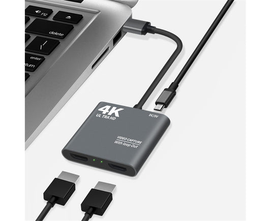 HDMI-compatible to USB High Clarity Board Game Record Live Streaming Broadcast Video Capture Card - Grey