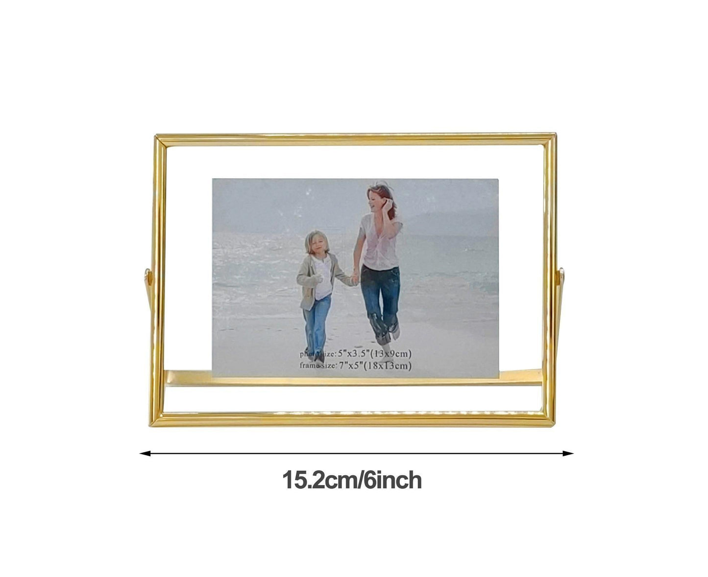 Photo Frame Adjustable Durable Metal Frame Photo Holder Elegant Stylish Picture Frame for Home Decoration - Golden