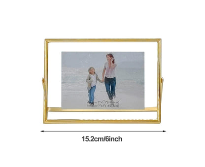 Photo Frame Adjustable Durable Metal Frame Photo Holder Elegant Stylish Picture Frame for Home Decoration - Golden