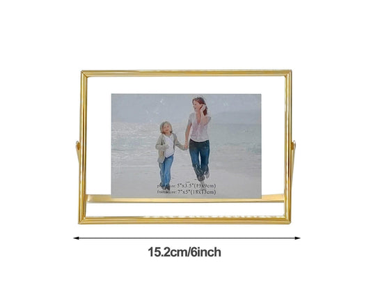 Photo Frame Adjustable Durable Metal Frame Photo Holder Elegant Stylish Picture Frame for Home Decoration - Golden