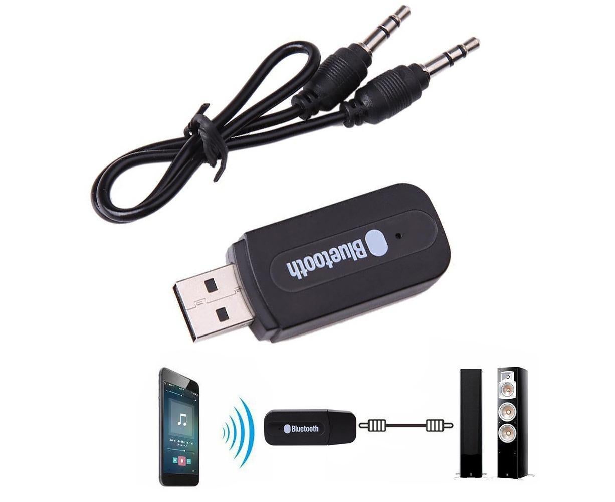 Mini 3.5mm Jack USB Wireless Bluetooth-compatible Audio Receiver Adapter for PC Speaker - Black