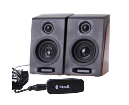 Mini 3.5mm Jack USB Wireless Bluetooth-compatible Audio Receiver Adapter for PC Speaker - Black