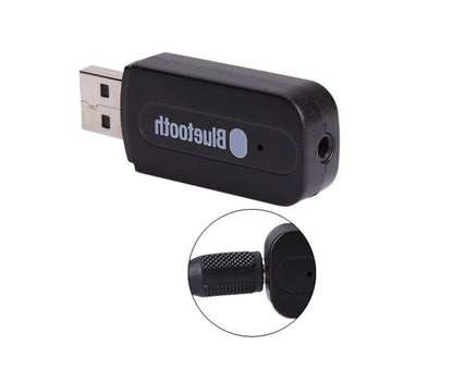 Mini 3.5mm Jack USB Wireless Bluetooth-compatible Audio Receiver Adapter for PC Speaker - Black