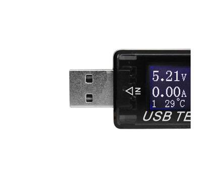 USB Tester Plug And Play Digital Display Timer Sensitive Touch 8 Functions Data Storage High Accuracy Charger Tester for Cell Phone - Black