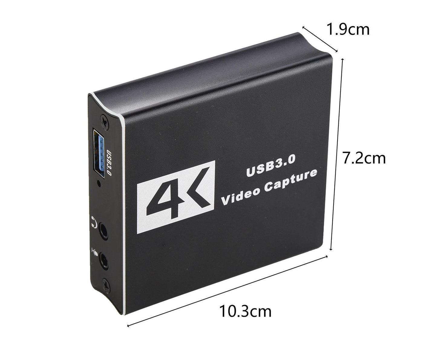 Video Capture Card 1080P High Speed 4K HDMI-compatible to USB3.0 Game Capture Device for Live Streaming - Black