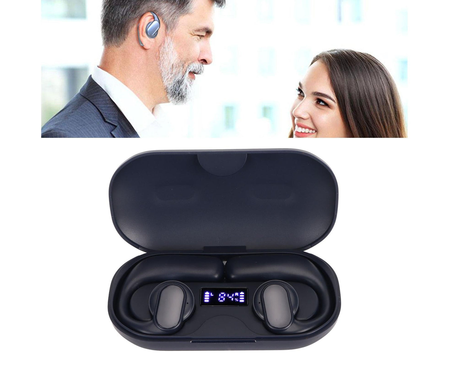 Language Translator Earbuds Multifunction Noise Reduction Stereo Sound 144 Kinds Languages Bluetooth 5.3 Earphones Blue