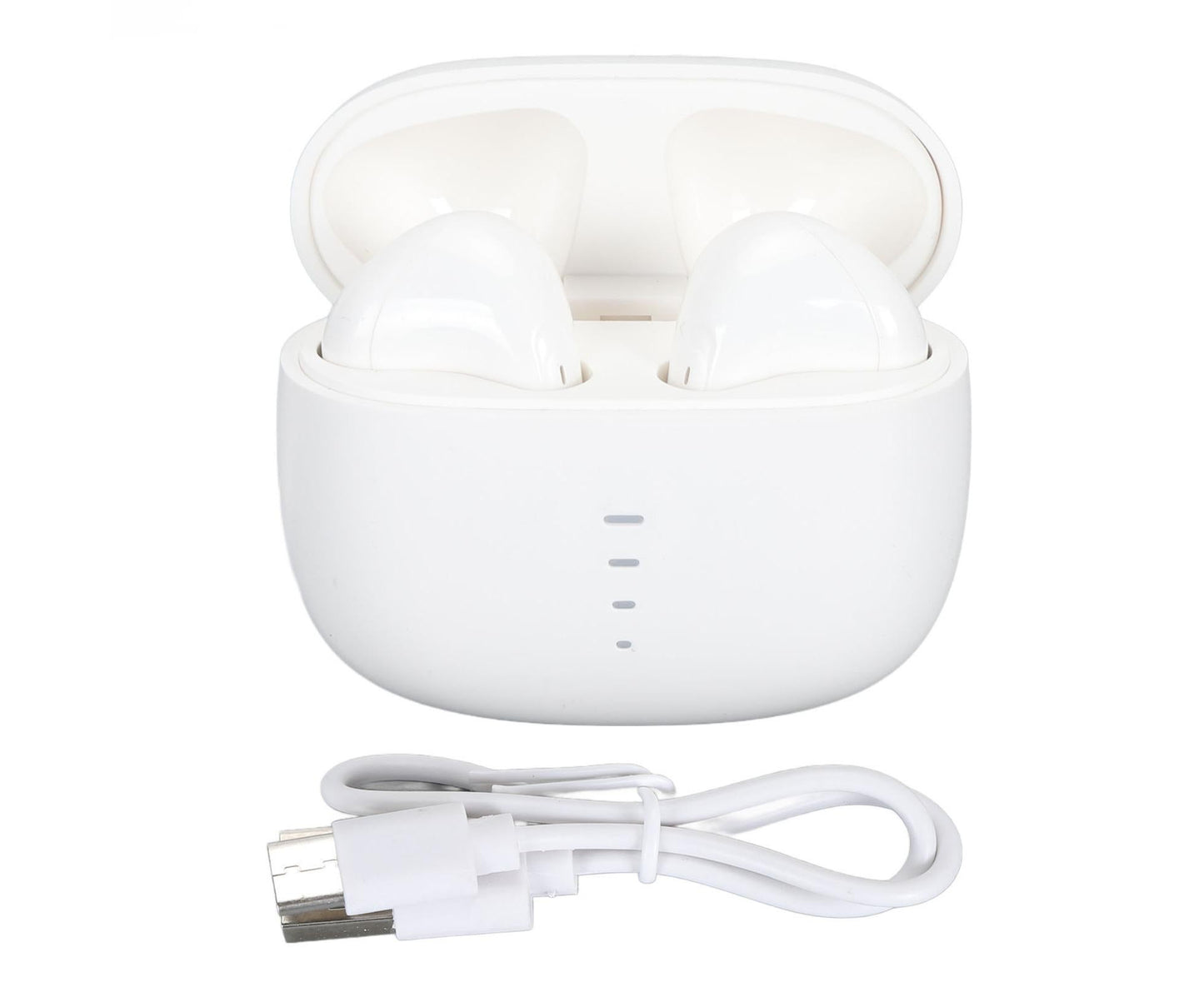 Language Translator Earbuds Multifunction HD Noise Reduction Bluetooth 5.1 144 Kinds Languages Real Time Translation Headphone White