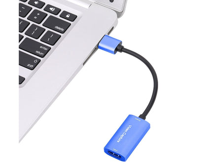Video Capture Card Portable High Resolution Low Latency HDMI-compatible to USB 3.0 Game Capture Device for Live Streaming - Blue