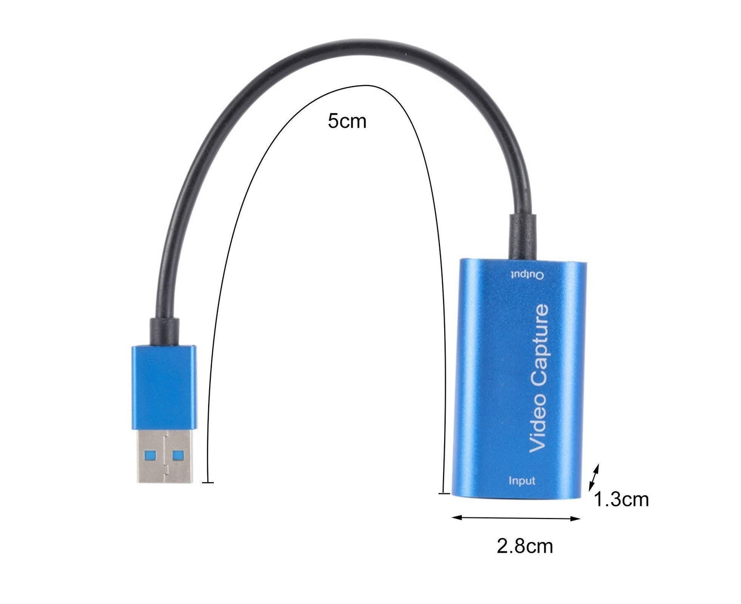 Video Capture Card Portable High Resolution Low Latency HDMI-compatible to USB 3.0 Game Capture Device for Live Streaming - Blue