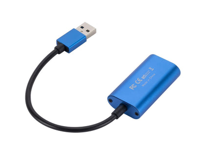 Video Capture Card Portable High Resolution Low Latency HDMI-compatible to USB 3.0 Game Capture Device for Live Streaming - Blue