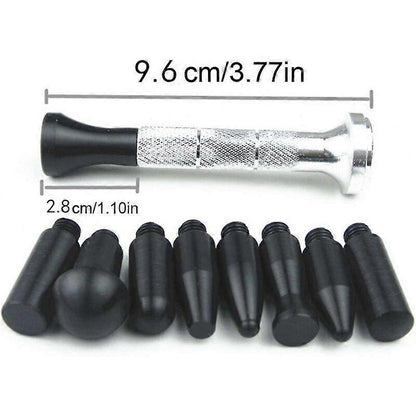 Auto Parts Repair Tip, Lightweight Rubber Car Stripper Pen with 9 Replacement Heads for Motorcycle Black Silver