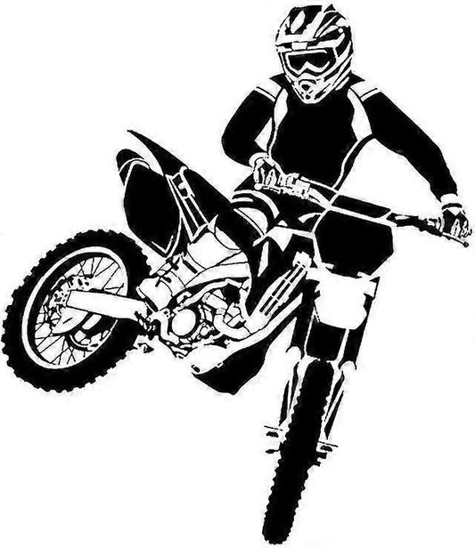 Motorbike Wall Stickers Self Adhesive Pvc Dirt Bike Wall Decal Bedroom Decor Black 58x68cm Dirt Bike Wall Sticker (black)
