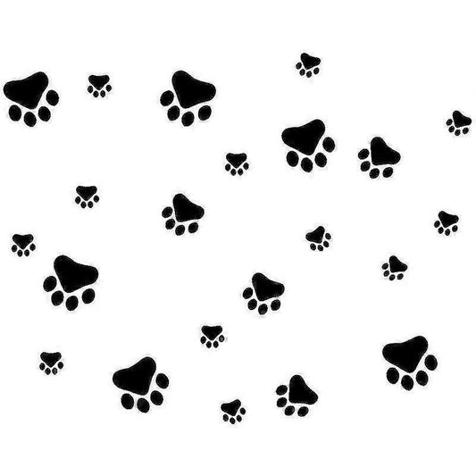Dog Puppy Removable Vinyl Wall Sticker Dog Paw Prints Decoration