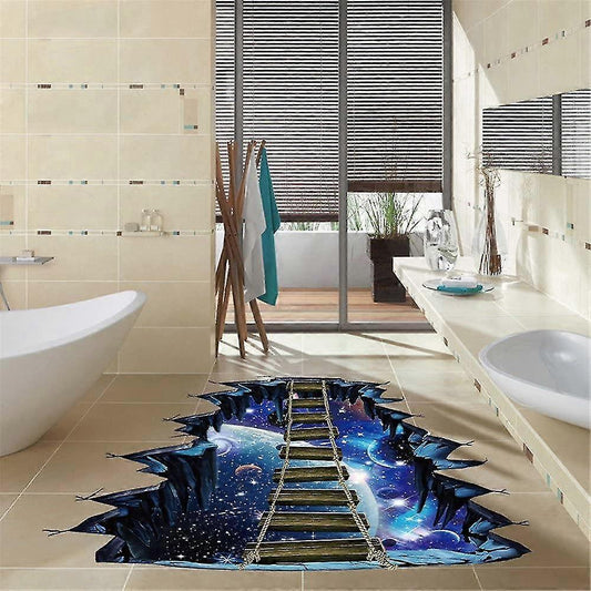 3d Floor Stickers Galaxy Wall Stickers Living Room Detachable Waterproof Diy Wall Stickers Decoration