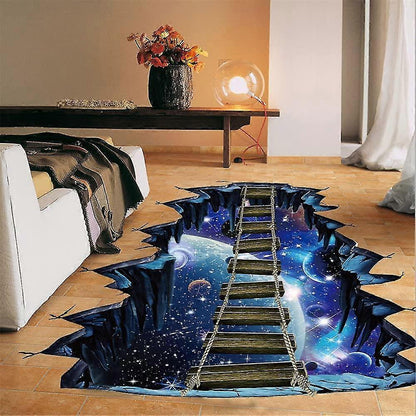 3d Floor Stickers Galaxy Wall Stickers Living Room Detachable Waterproof Diy Wall Stickers Decoration