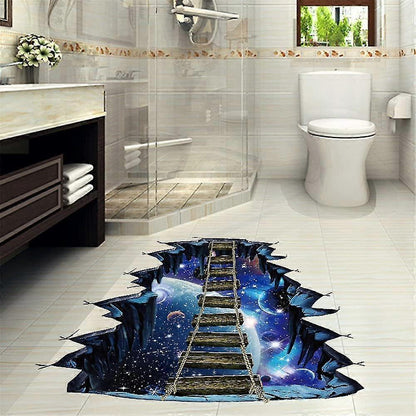 3d Floor Stickers Galaxy Wall Stickers Living Room Detachable Waterproof Diy Wall Stickers Decoration