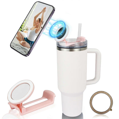 Phone Holder For Stanley, Water Bottle Phone Holder For Stanley 40oz Cup, Phone Stand Mount, Portable, Rotatable