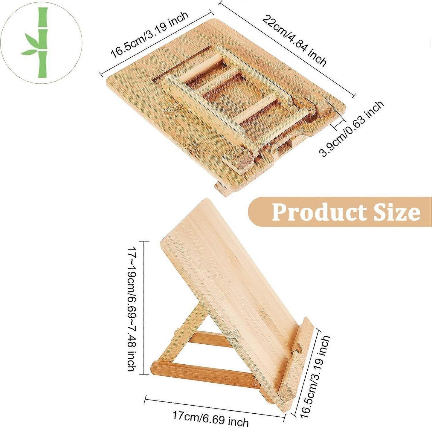 Bamboo Adjustable Foldable Tablet & Book Stand
