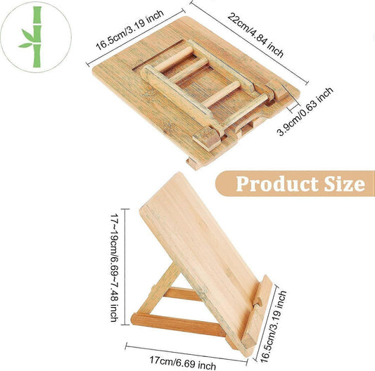 Bamboo Adjustable Foldable Tablet & Book Stand