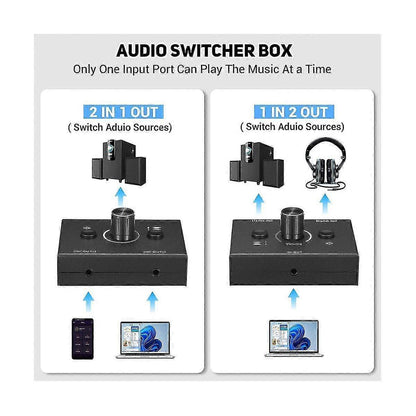 3.5mm Audio Switcher 2 In 1 Out / 1 In 2 Out