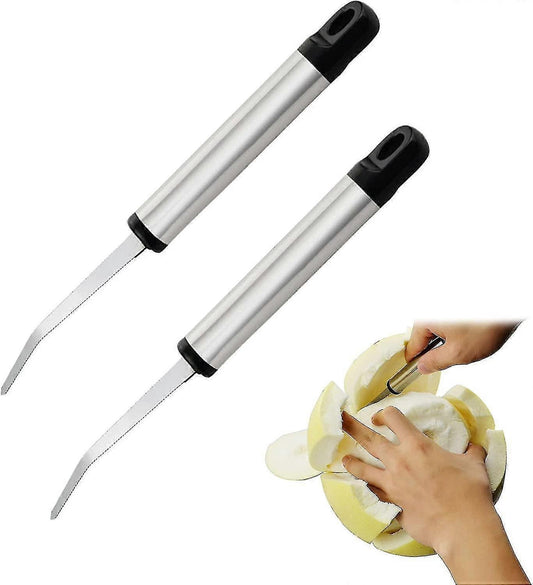 2PCS Stainless Steel Grapefruit Knife - Curved Serrated Blade