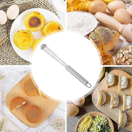 Stainless Wire Egg Whisk - 12inch Kitchen Broom for Mixing, Beating, Cooking
