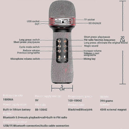 Wireless babies Microphone - Handheld Mic with Built-in Speaker