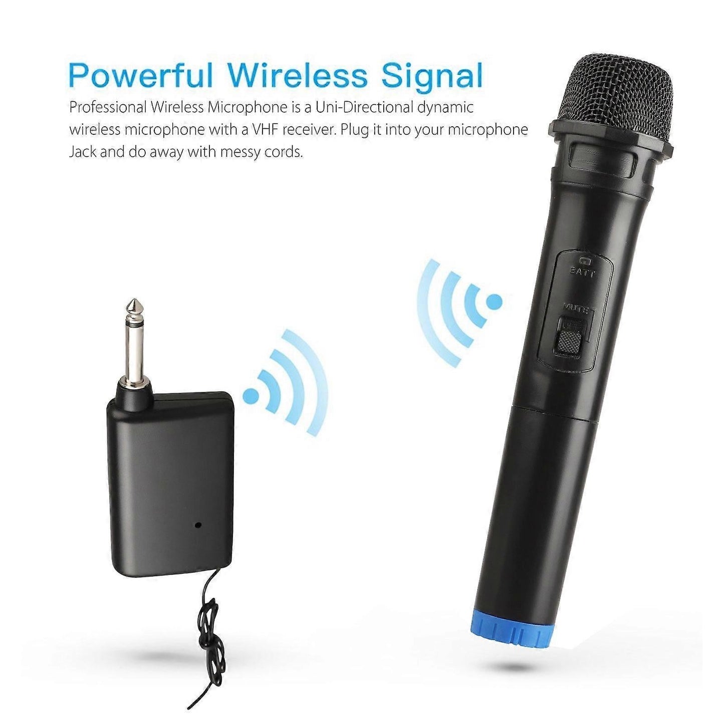Wireless Bluetooth Karaoke Microphone - Handheld Mic with Receiver System