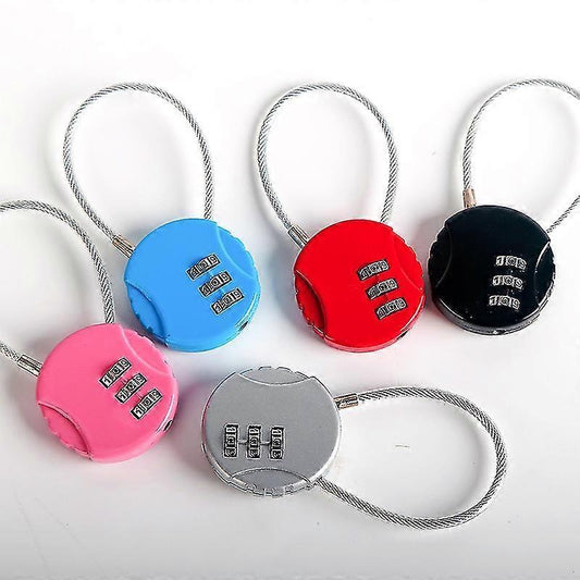 3-Digit Mini Combo Padlock - Resettable Luggage Lock for Travel