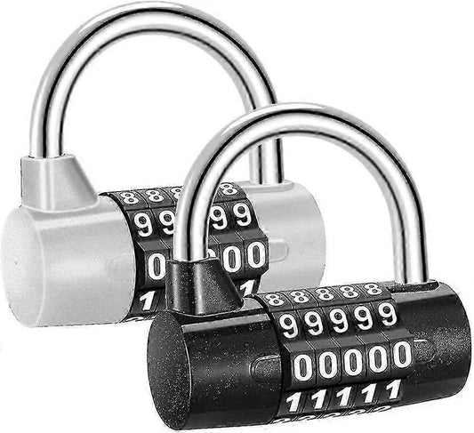 2pcs 5-Digit Combo Padlock - High Security Luggage Locks