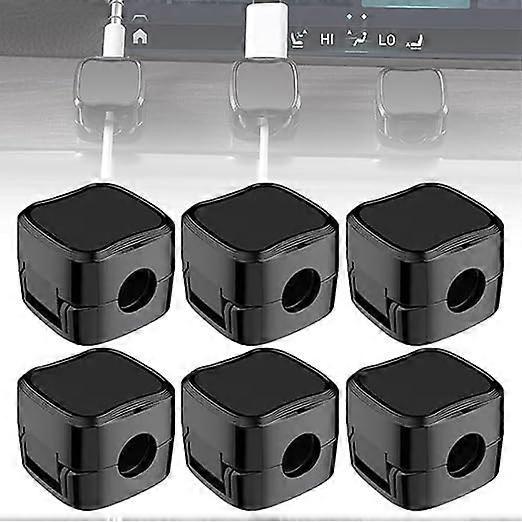 6-Pack Black grip Cable Clips Desk Organizer Adhesive Wire Holder