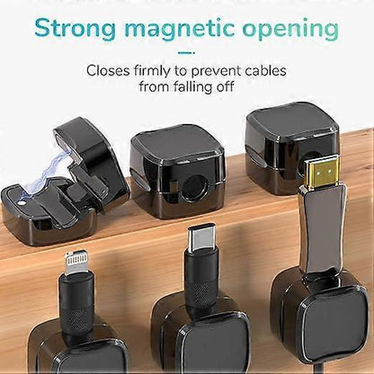 6-Pack Black grip Cable Clips Desk Organizer Adhesive Wire Holder