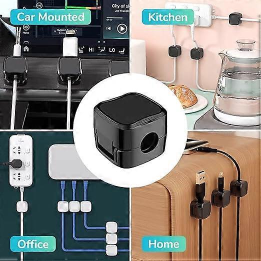 6-Pack Black grip Cable Clips Desk Organizer Adhesive Wire Holder