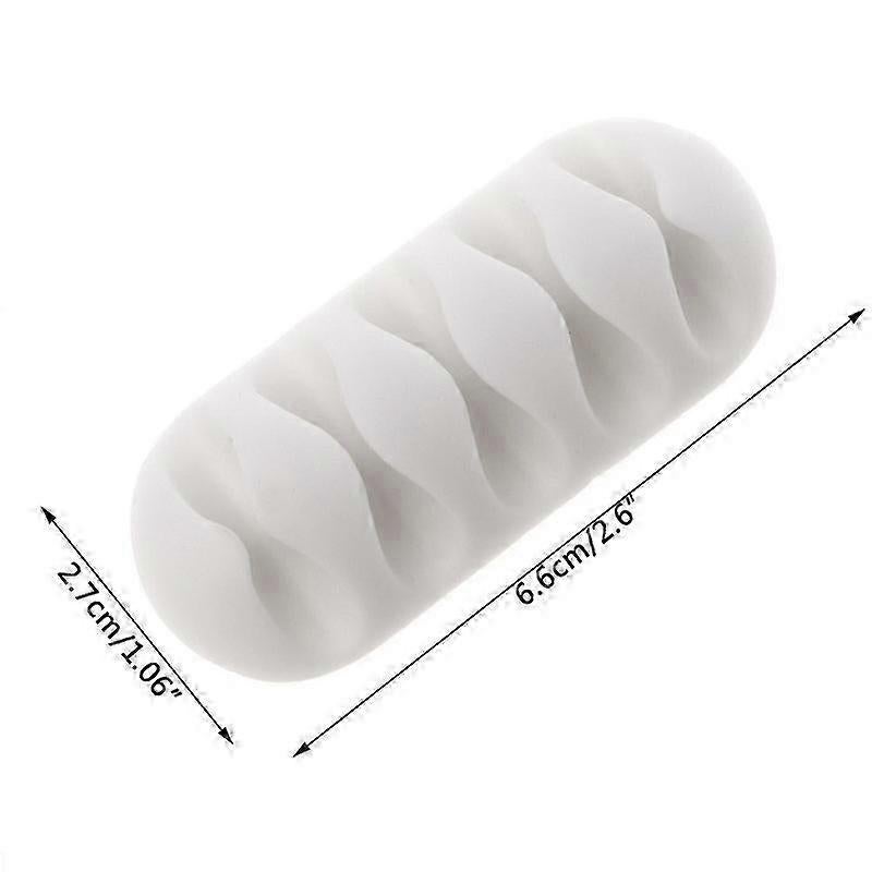 2pcs Cable Holders with 5 Cable Slots White Desk Organizer Wire Management Clips