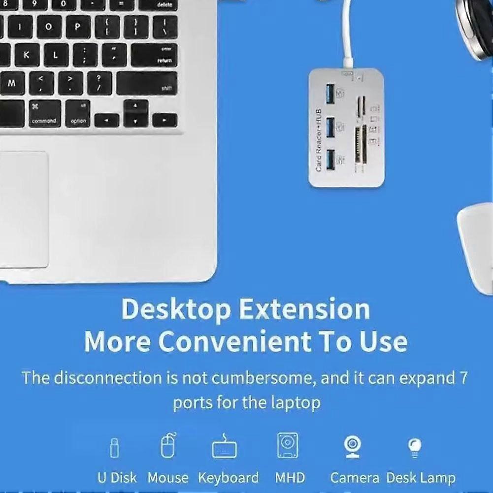 USB 3.0 HUB Combo Micro SD TF Memory Card Reader for Laptop Computer