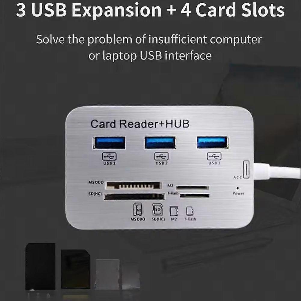 USB 3.0 HUB Combo Micro SD TF Memory Card Reader for Laptop Computer