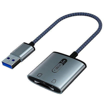 USB 3.0 to TF SD Card Reader, High-Speed Aluminum Alloy Memory Card Adapter